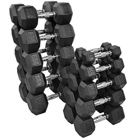 Rubber Hex Dumbbells (Pairs)(Choose Your Size(s)) - Deadlift Sports AU