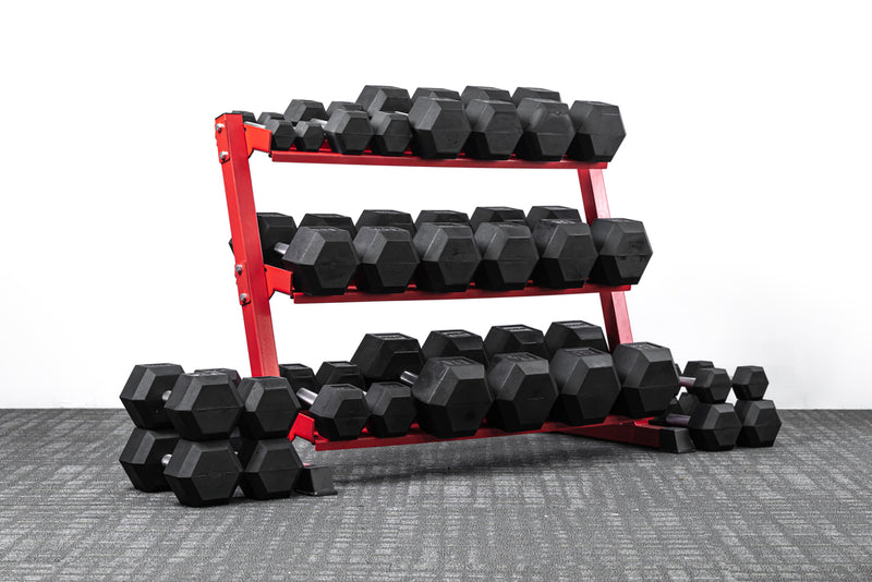 Rubber Hex Dumbbells (Pairs)(Choose Your Size(s)) - Deadlift Sports AU